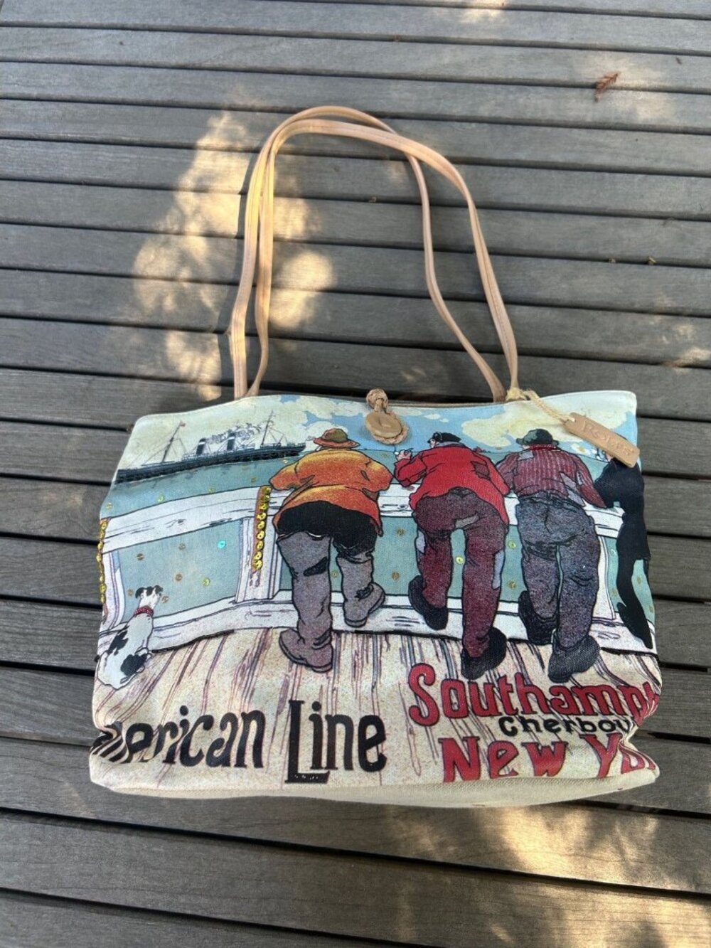 Rolfs American Line Travel Poster Casual Satchel Shoulder Bag - Picture 8 of 9